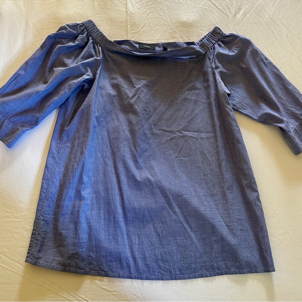 Theory Women's Off-Shoulder Blue Top